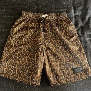 Adidas Brown Leopard Print Men's Shorts